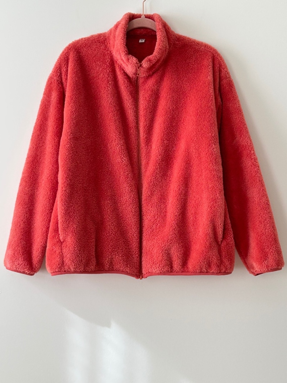Uniqlo Orange Plush Fleece Sherpa Zip Jacket